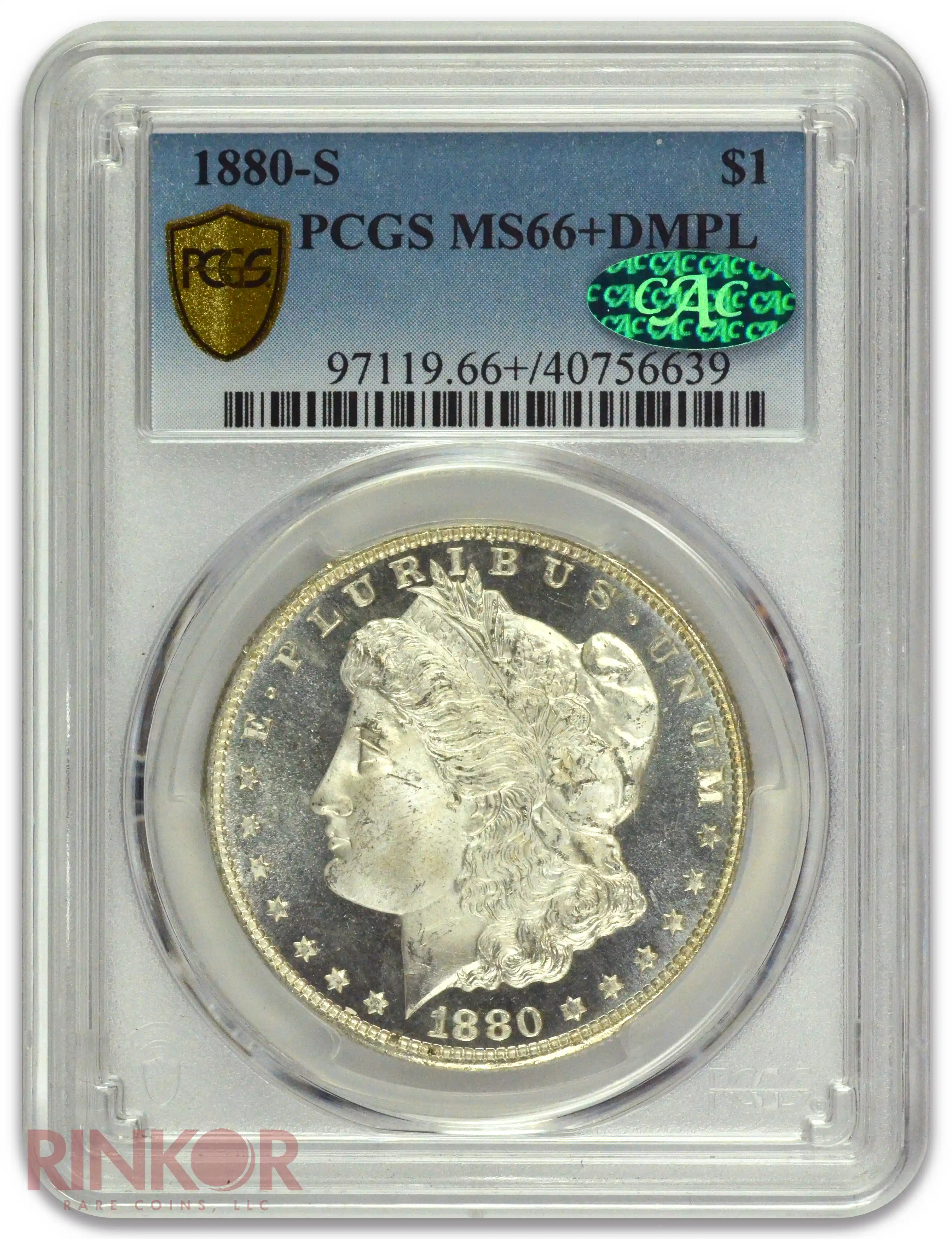 1880-S $1 Morgan Dollar PCGS MS 66+ DMPL CAC