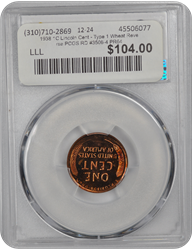 1938 1C Lincoln Cent - Type 1 Wheat Reverse PCGS RD #3506-4 PR64