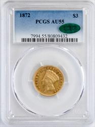 1872 Indian Princess Head PCGS AU55 CAC 