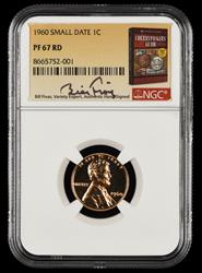 1960 Small Date Lincoln Cent Bill Fivaz Signature Label NGC PF67RD