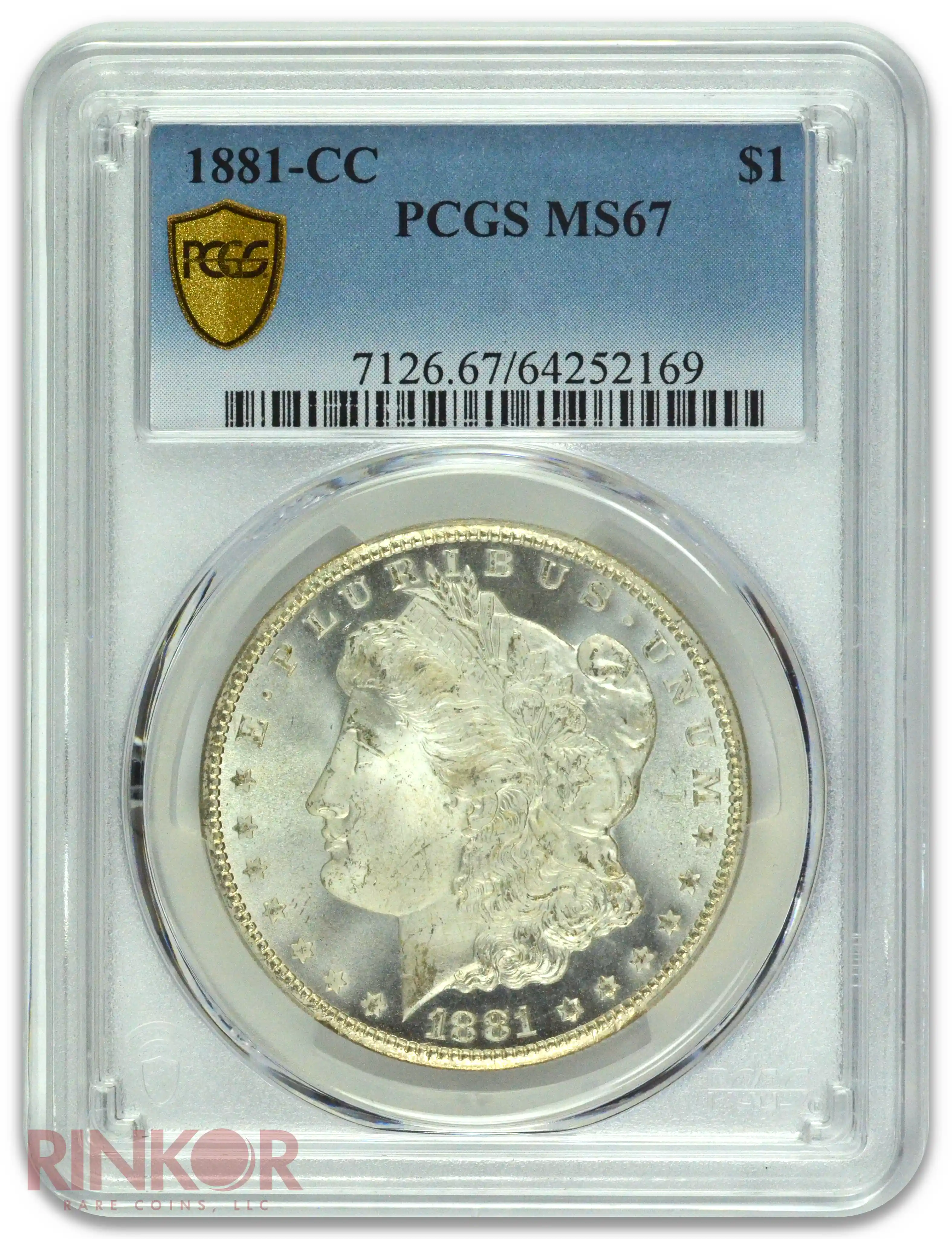 1881-CC $1 Morgan Dollar PCGS MS 67