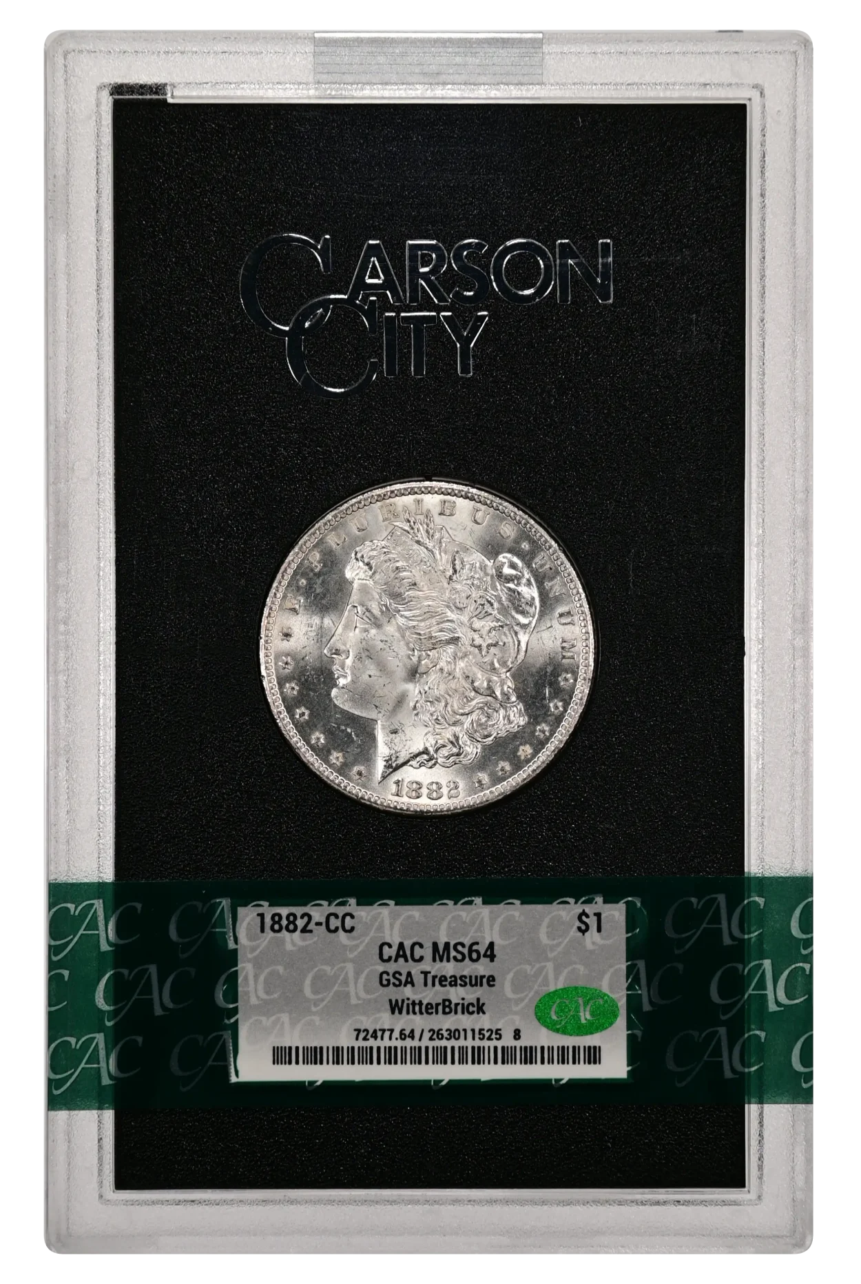 1882-CC GSA Hoard, Hard package $1 CACG MS 64 WitterBrick