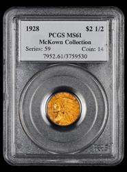 1910 $2.50 Gold McKown Collection PCGS MS 61