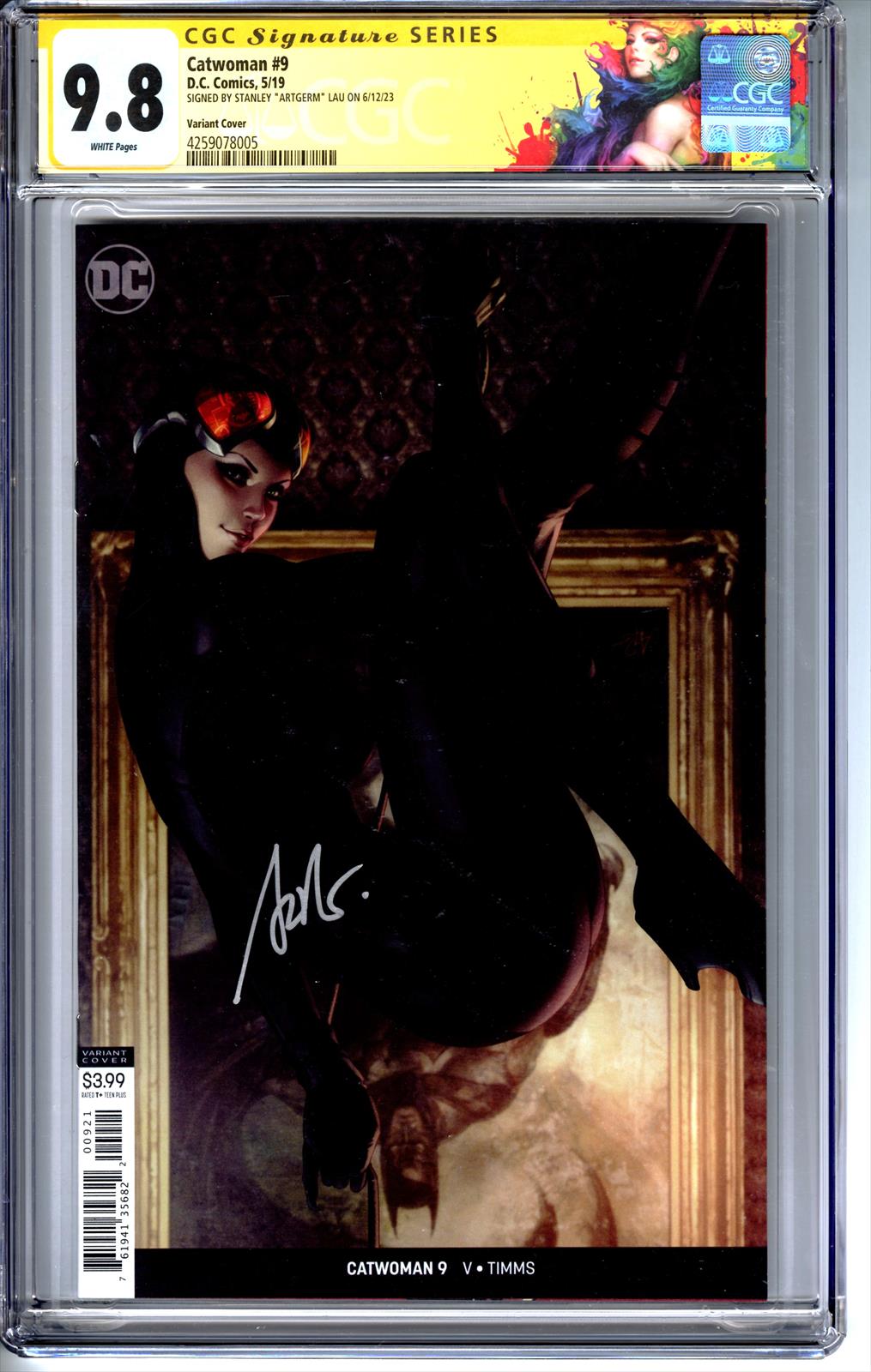 Catwoman v2018 #9 CGC 9.8 Signature Series  Signed by Stanley Artgerm Lau (Variant Cover) 