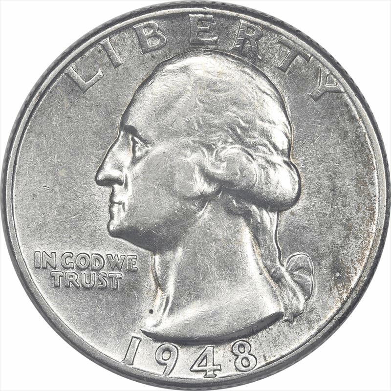 1948 Washington Quarter 25c Uncirculated - Nice Original Coin 