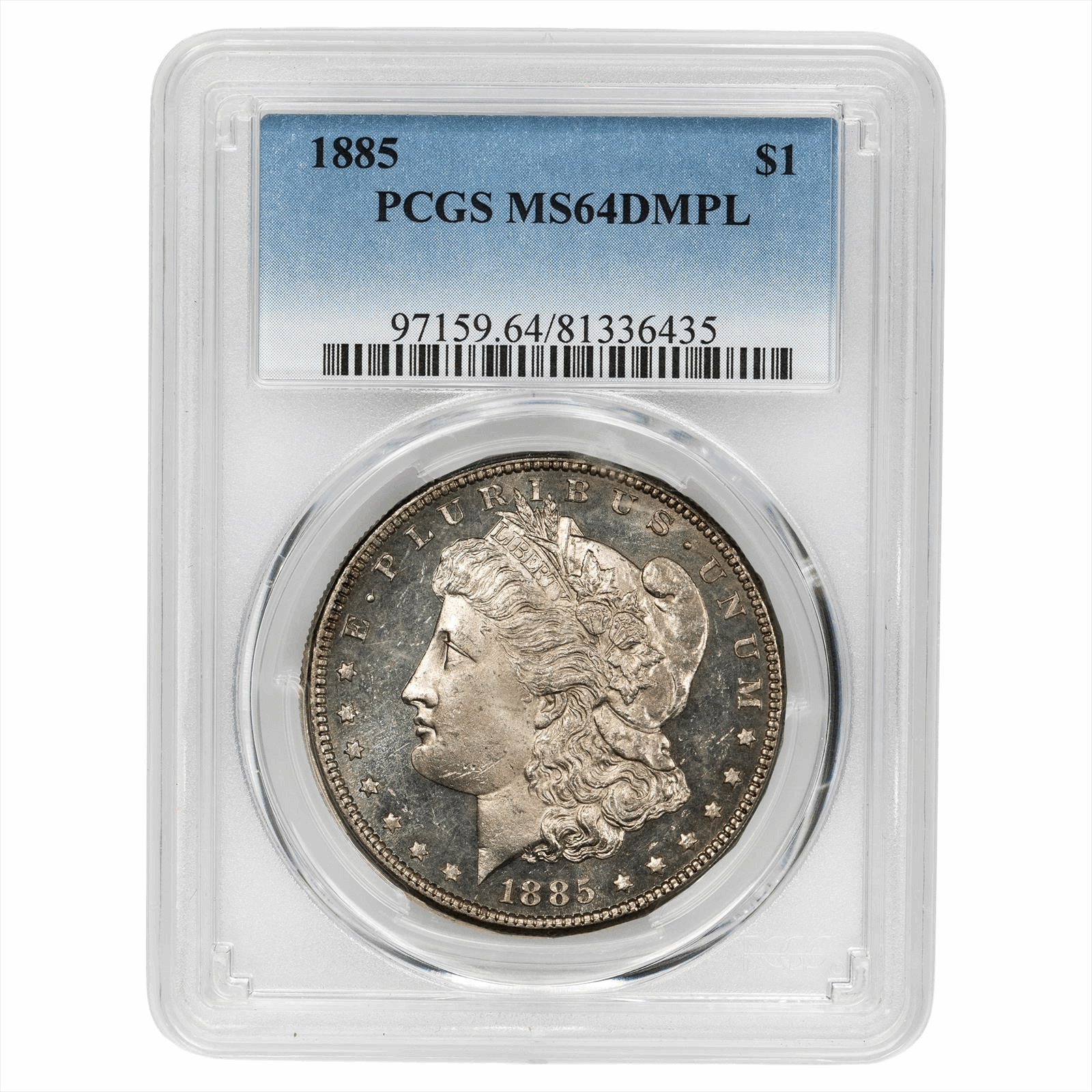 1885 Morgan Dollar $1 PCGS MS 64 DMPL