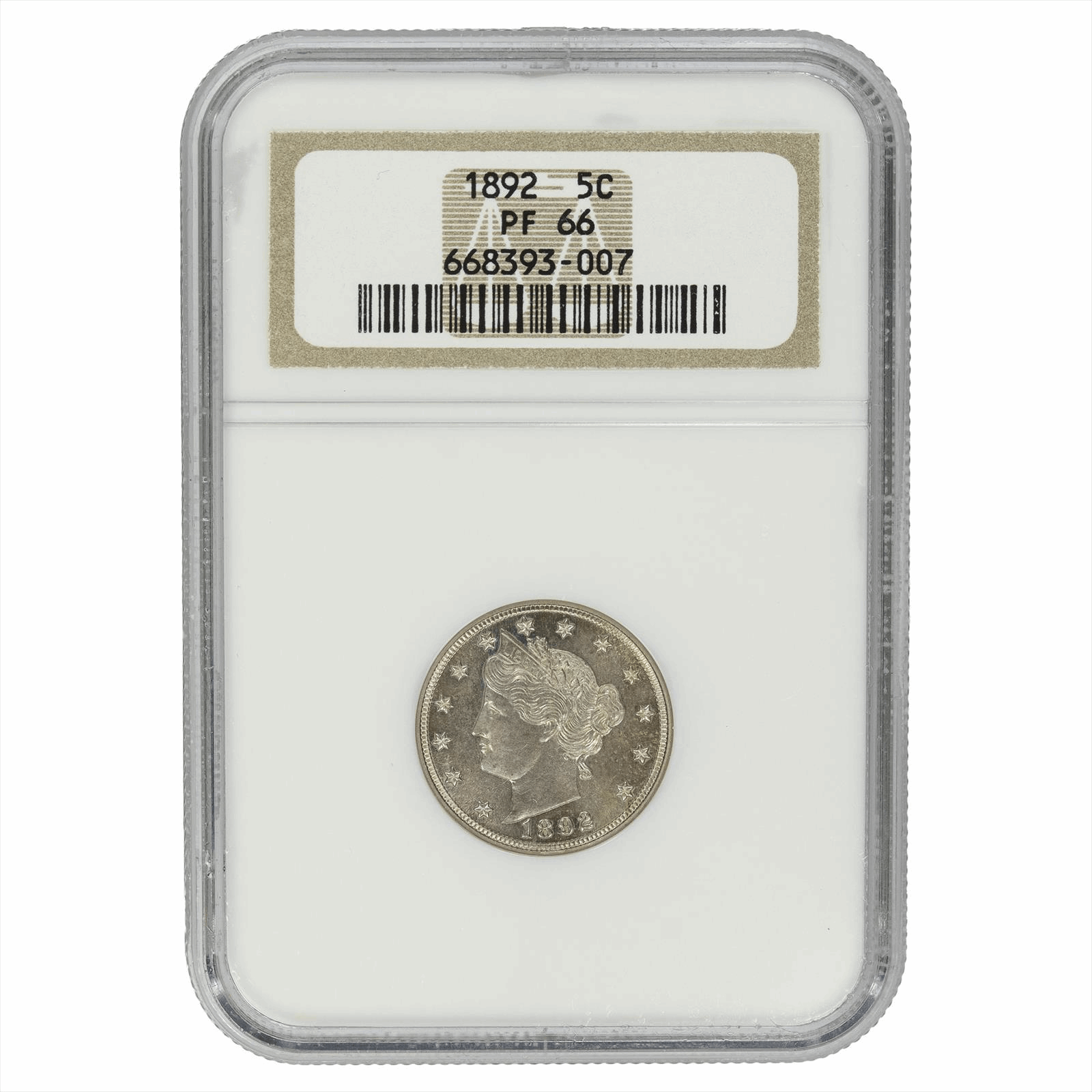 1892 5C Liberty Nickel NGC PR 66 