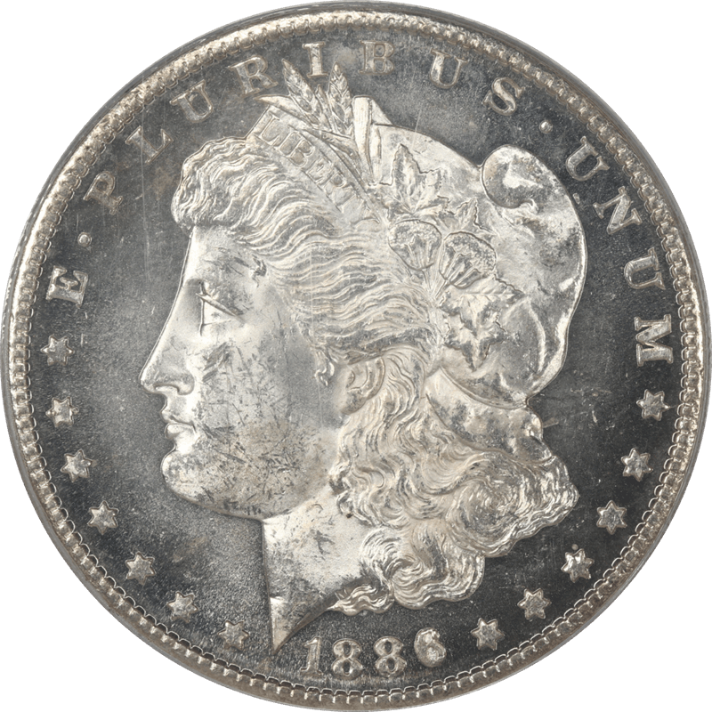 1886-S Morgan Silver Dollar PCGS and CAC MS 63 