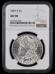 1897 S $1 NGC AU58 AU58