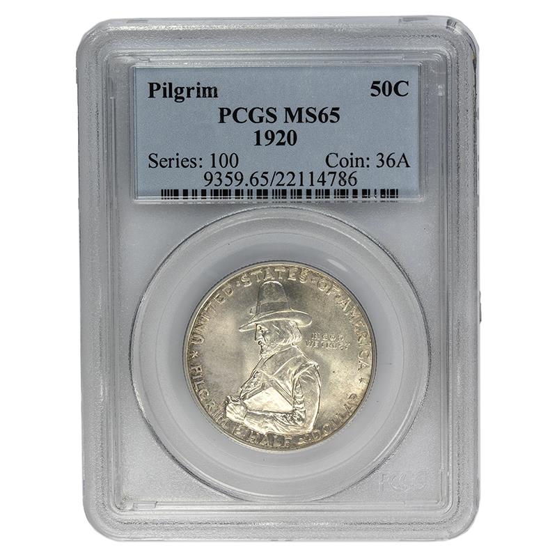 1920 Pilgrim Half Dollar Commemorative 50c PCGS MS65 - Nice Original Coin 