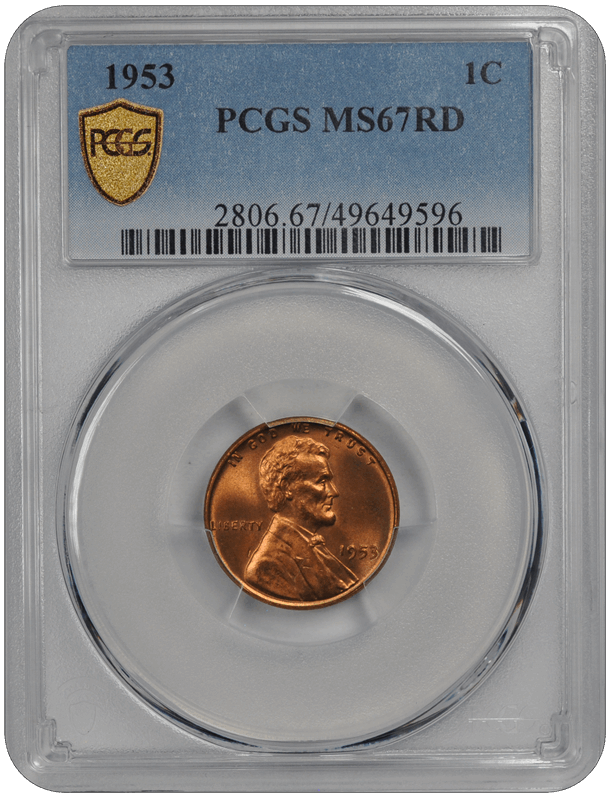 1953 Lincoln PCGS RD 67