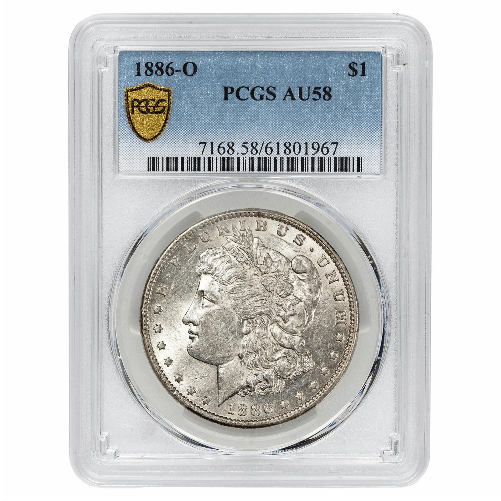 1886-O Morgan Silver Dollar $1 PCGS AU 58