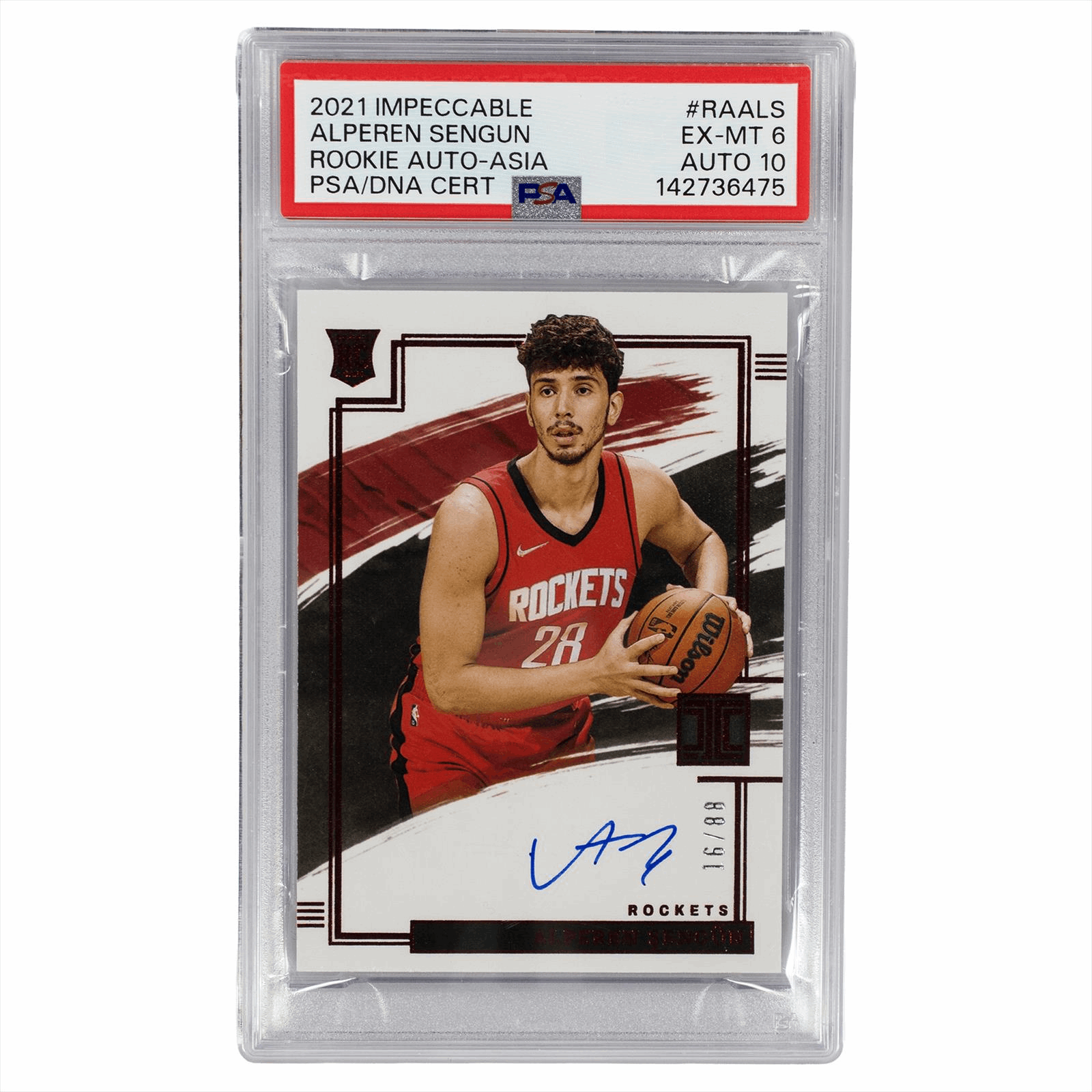 2021 Panini Impeccable Alperen Sengun Rookie Auto-Asia #RAALS PSA/DNA EX-MT 6 AUTO 10