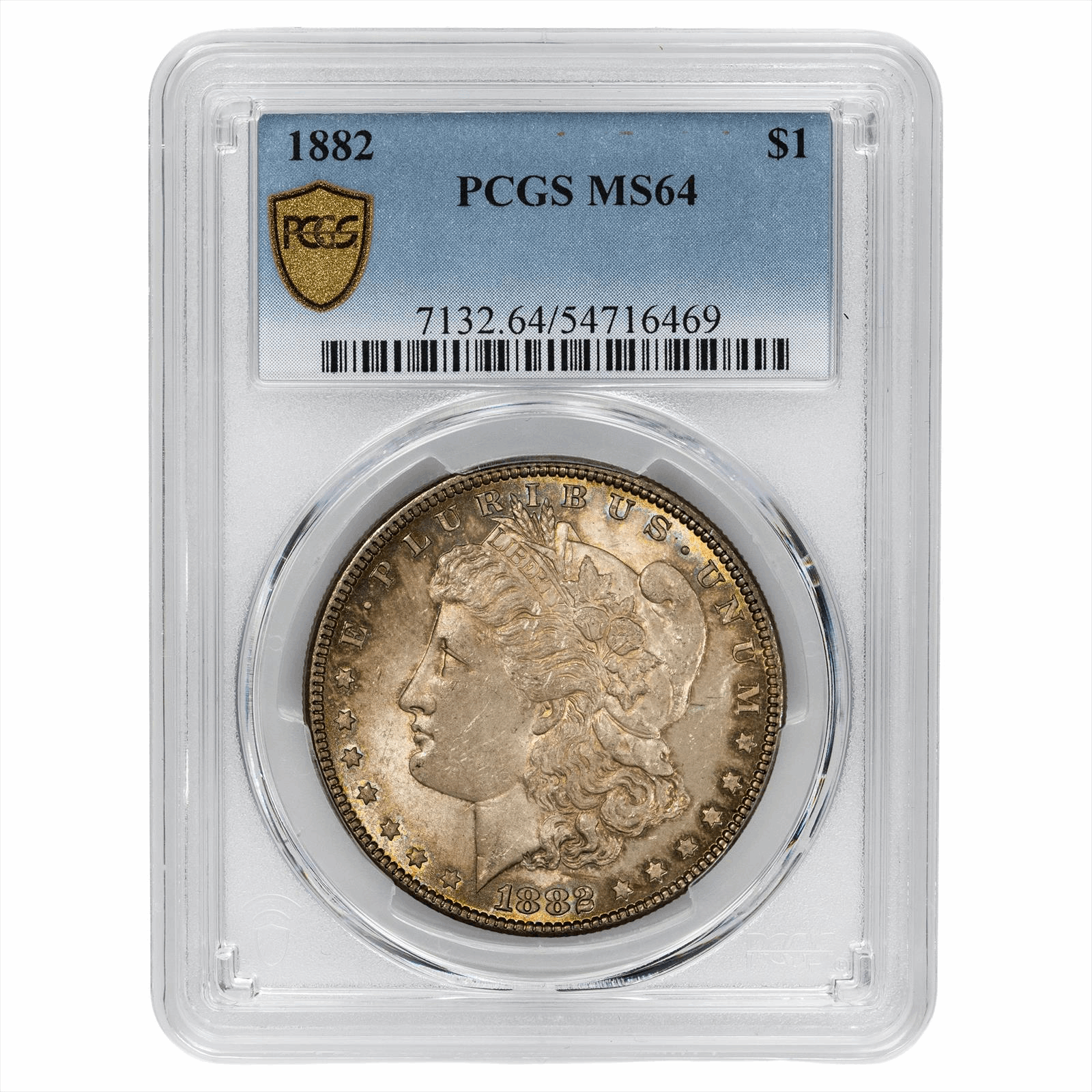 1882 Morgan Silver Dollar $1 PCGS MS 64