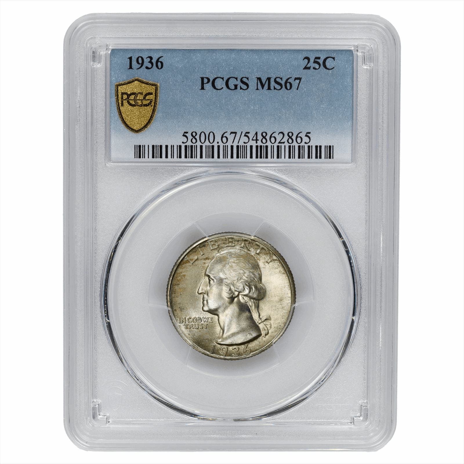 1936 Washington Quarter 25c - PCGS MS 67