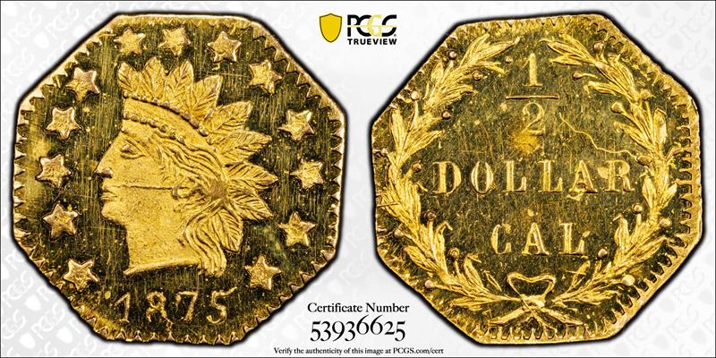 1875 G50c BG-946 PCGS MS 64 PL