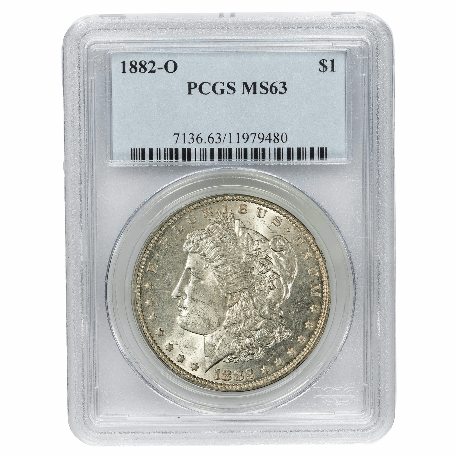 1882-O Morgan Silver Dollar $1 PCGS MS 63
