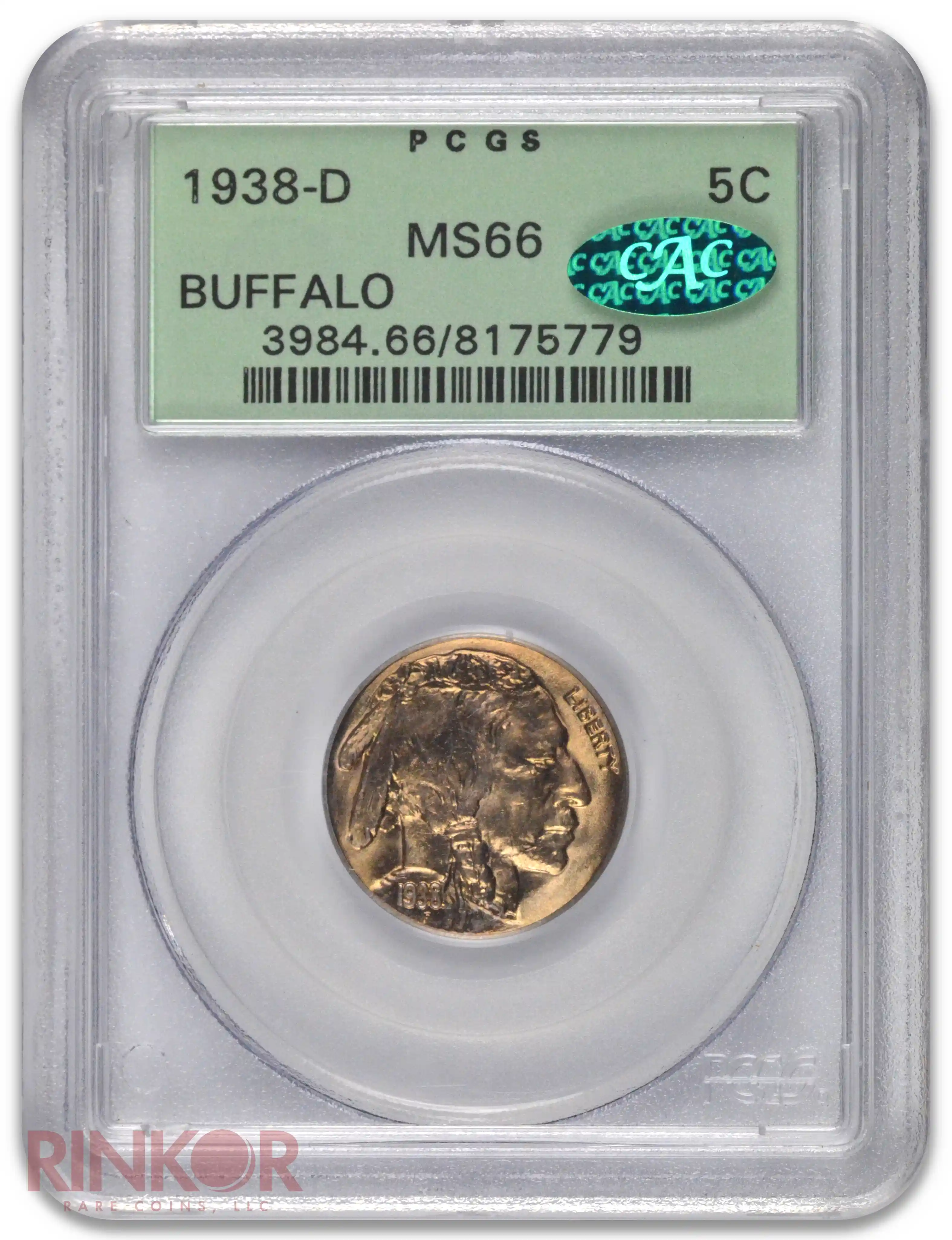 1938-D Buffalo Nickel PCGS MS 66 CAC