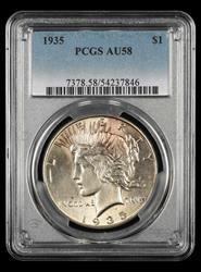 1935 $1 PCGS  AU58