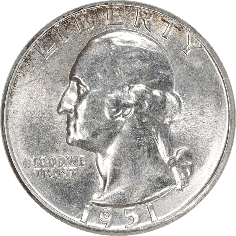1951 Washington Quarter 25c, Uncirculated - Nice Original Coin 
