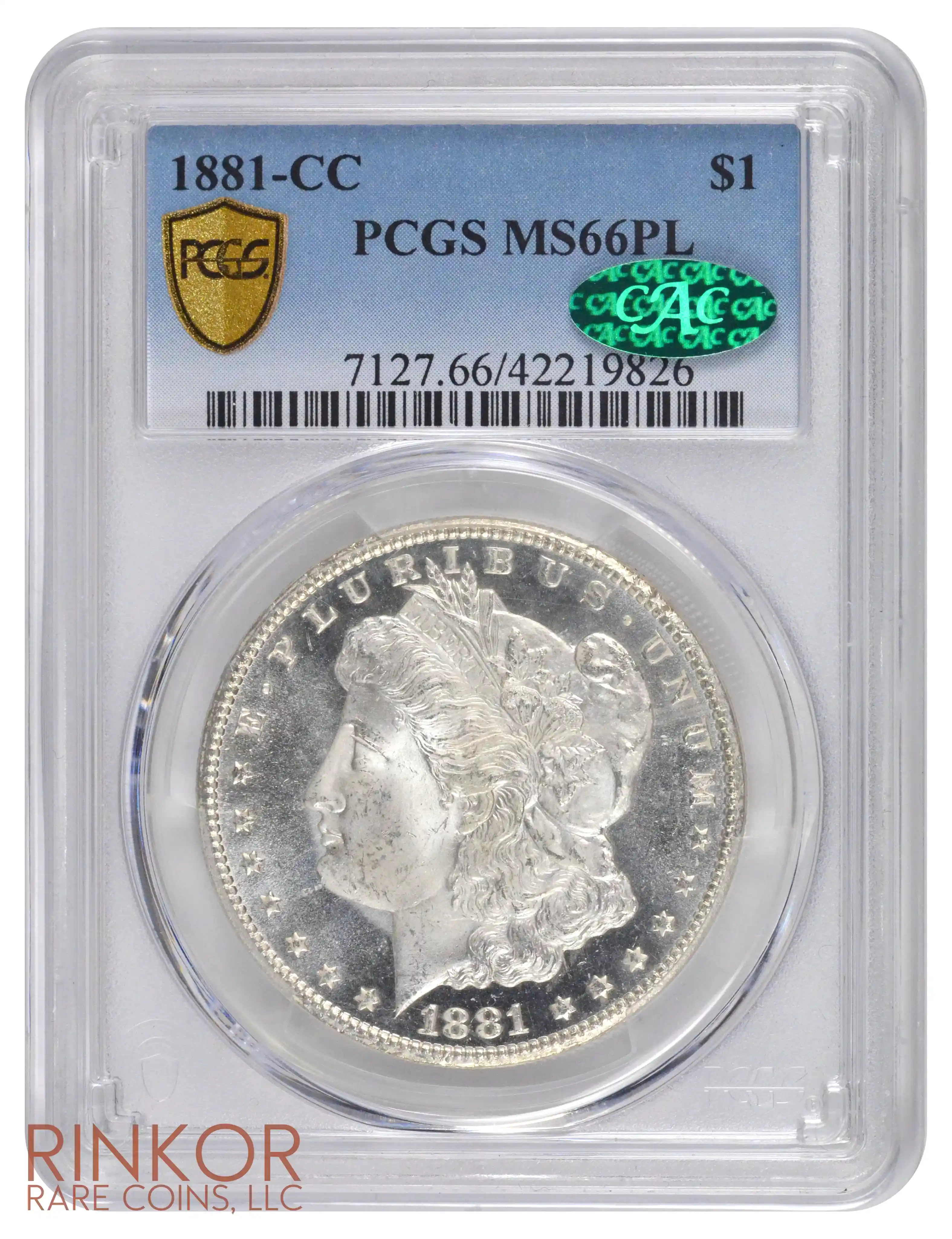1881-CC $1 PCGS MS 66 PL CAC