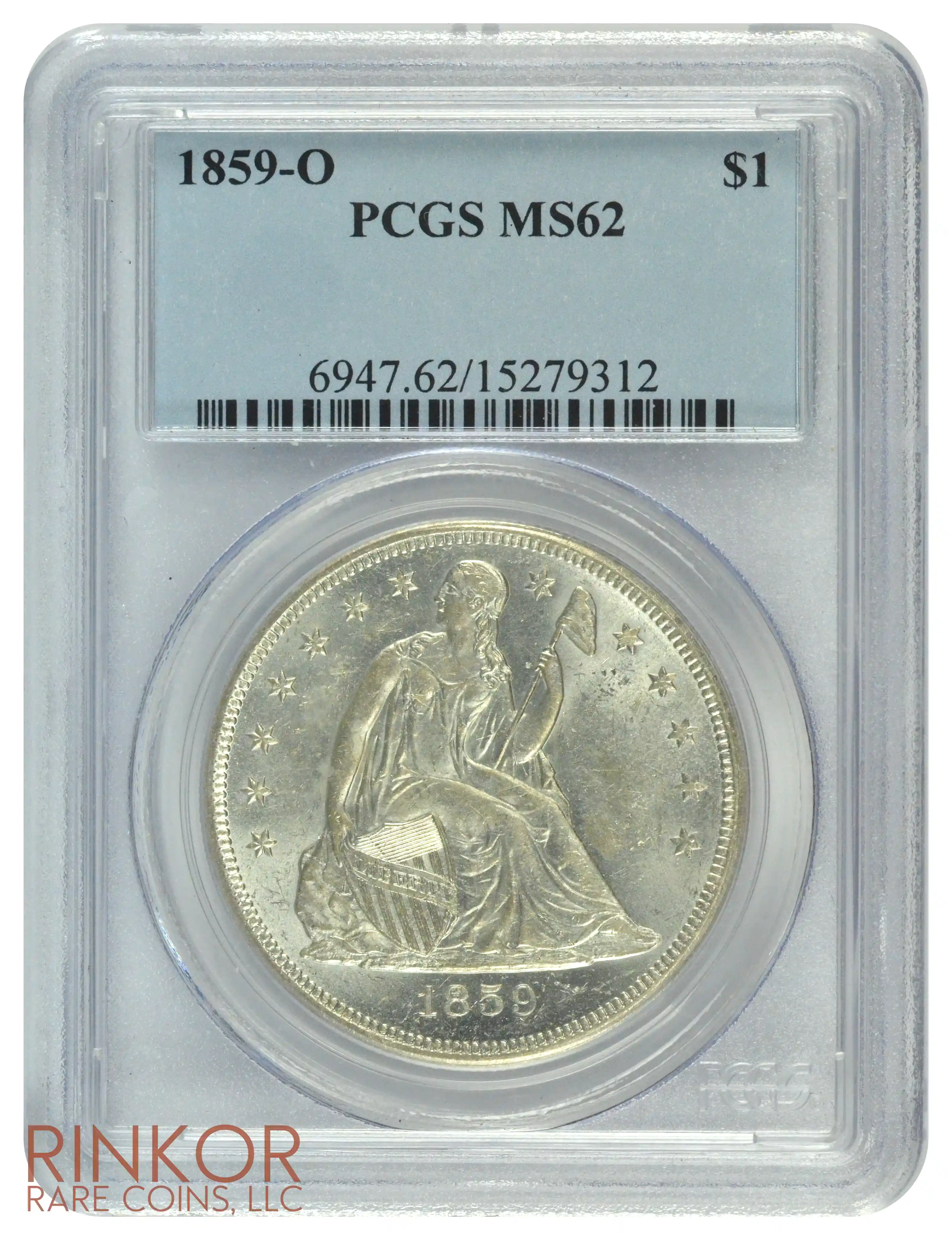 1859-O $1 PCGS MS 62