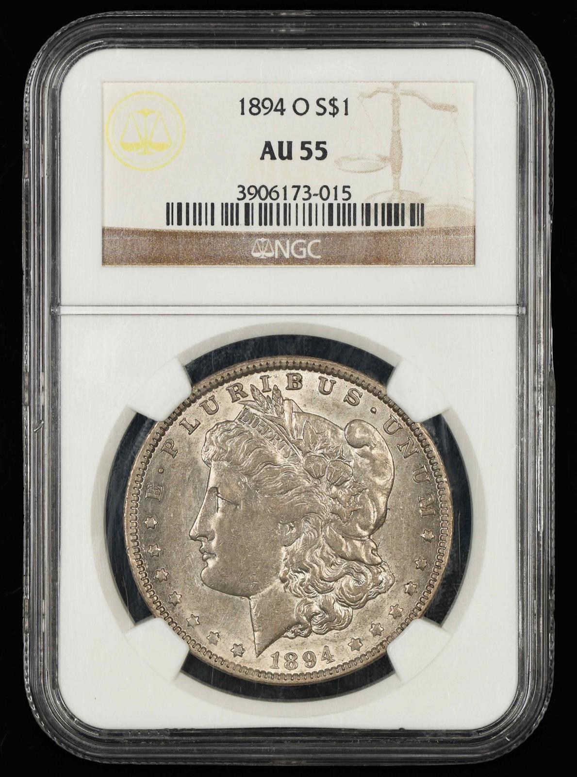 1894 O $1 NGC  AU55