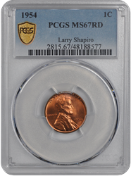 1954 Lincoln PCGS RD 67