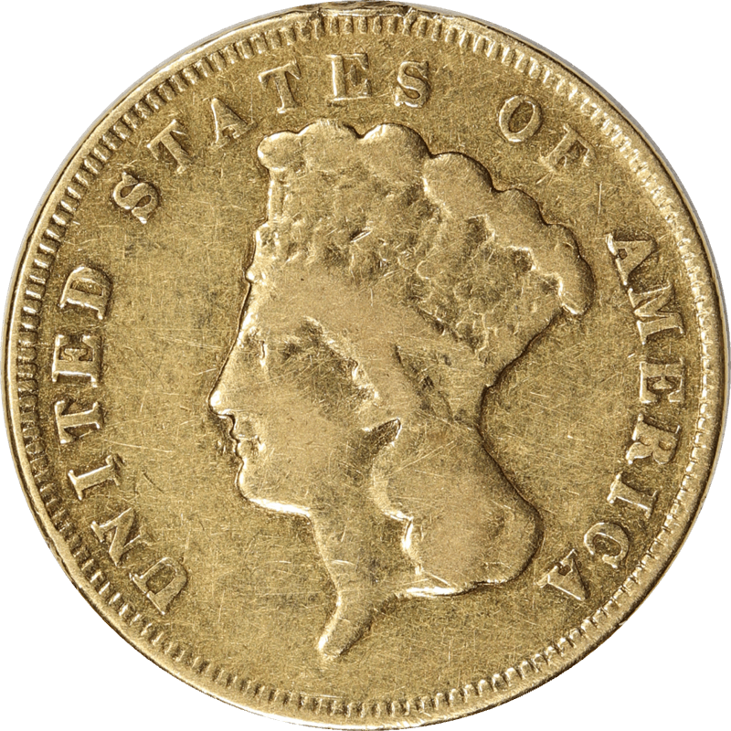 1878 $3 Gold Piece G$3,  Circulated, Very Fine - Polished