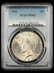 1934 $1 PCGS MS 63