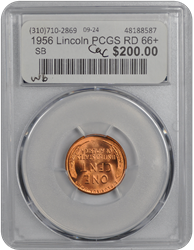 1956 Lincoln PCGS RD 66+