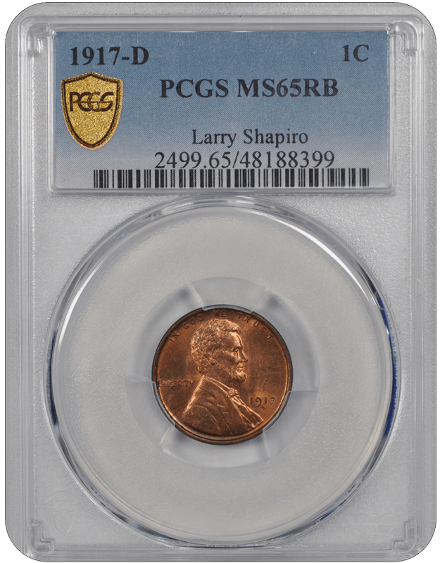 1917-D Lincoln PCGS  RB 65