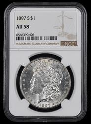 1897 S $1 NGC AU58 AU58