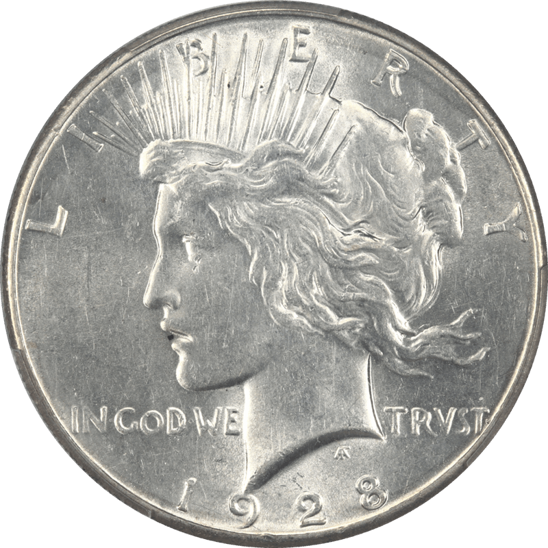 1928 Silver Peace Silver Dollar $1 PCGS AU58 - Nice White Coin, Key Date