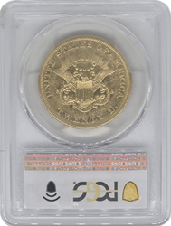 1858-O Liberty Head $20 PCGS AU50