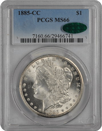 1885-CC $1 Morgan Dollar PCGS  (CAC) #3431-7 MS66