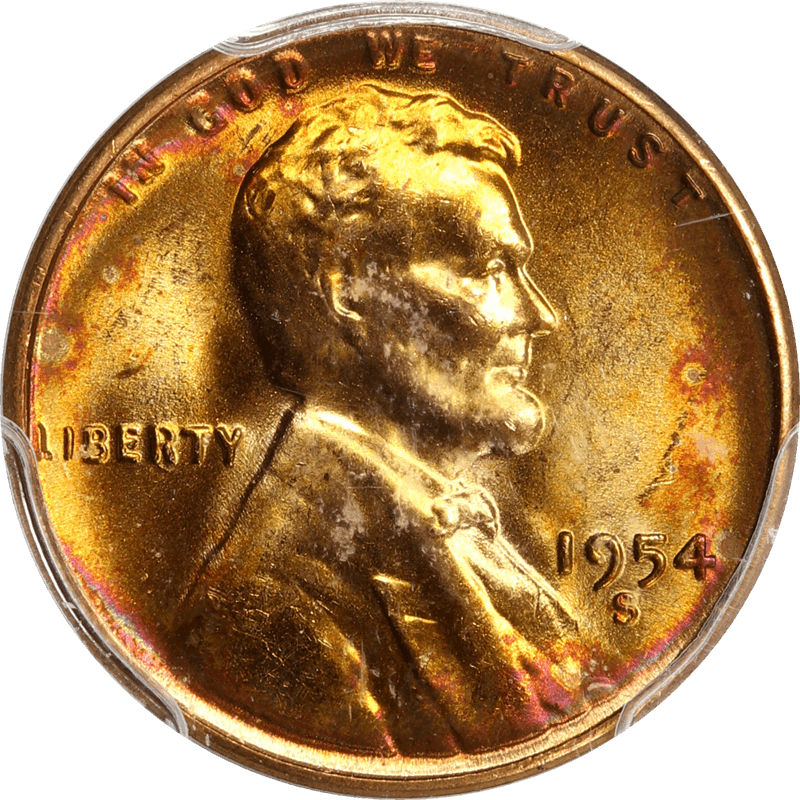 1954-S Lincoln Wheat Cent 1c, PCGS MS 65 RB 