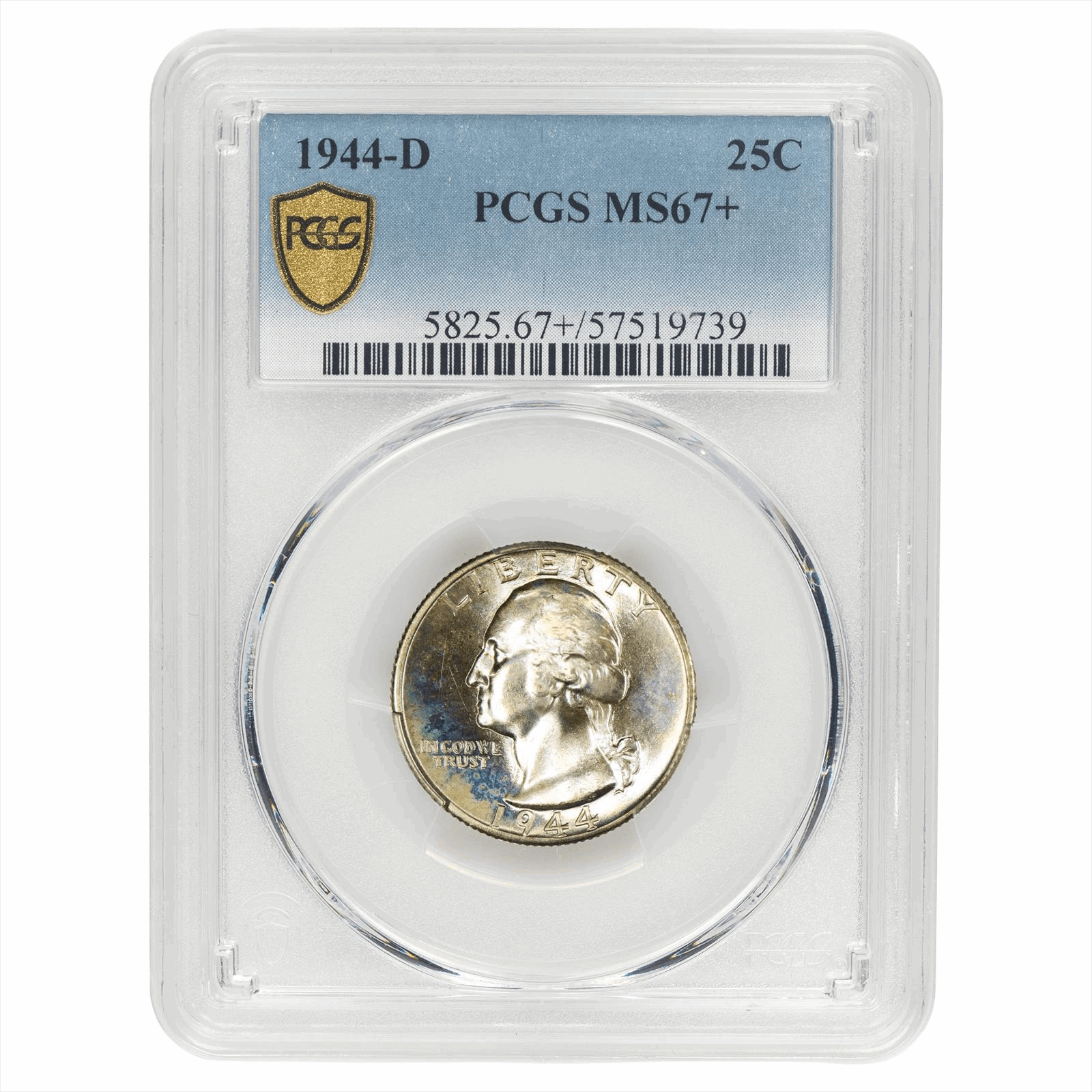 1944-D Washington Quarter 25C PCGS MS 67+