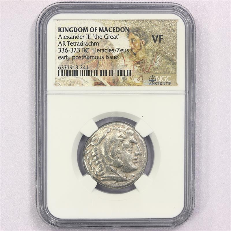 Alexander III The Great early posthumous 336-323 BC KINGDOM OF MACEDON  AR Tetradrachm NGC  VF