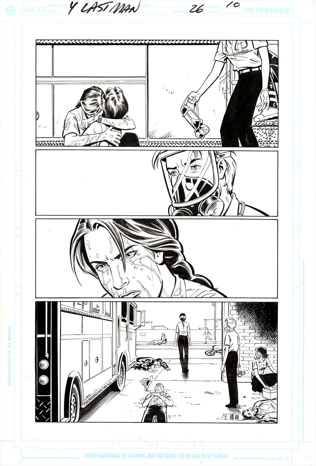 Y the Last Man #26, Page 10 Artist:  Pia Guerra (Penciller) ,  José  Marzan (Inker) Media Type: Pen and Ink Art Type: Interior Page 