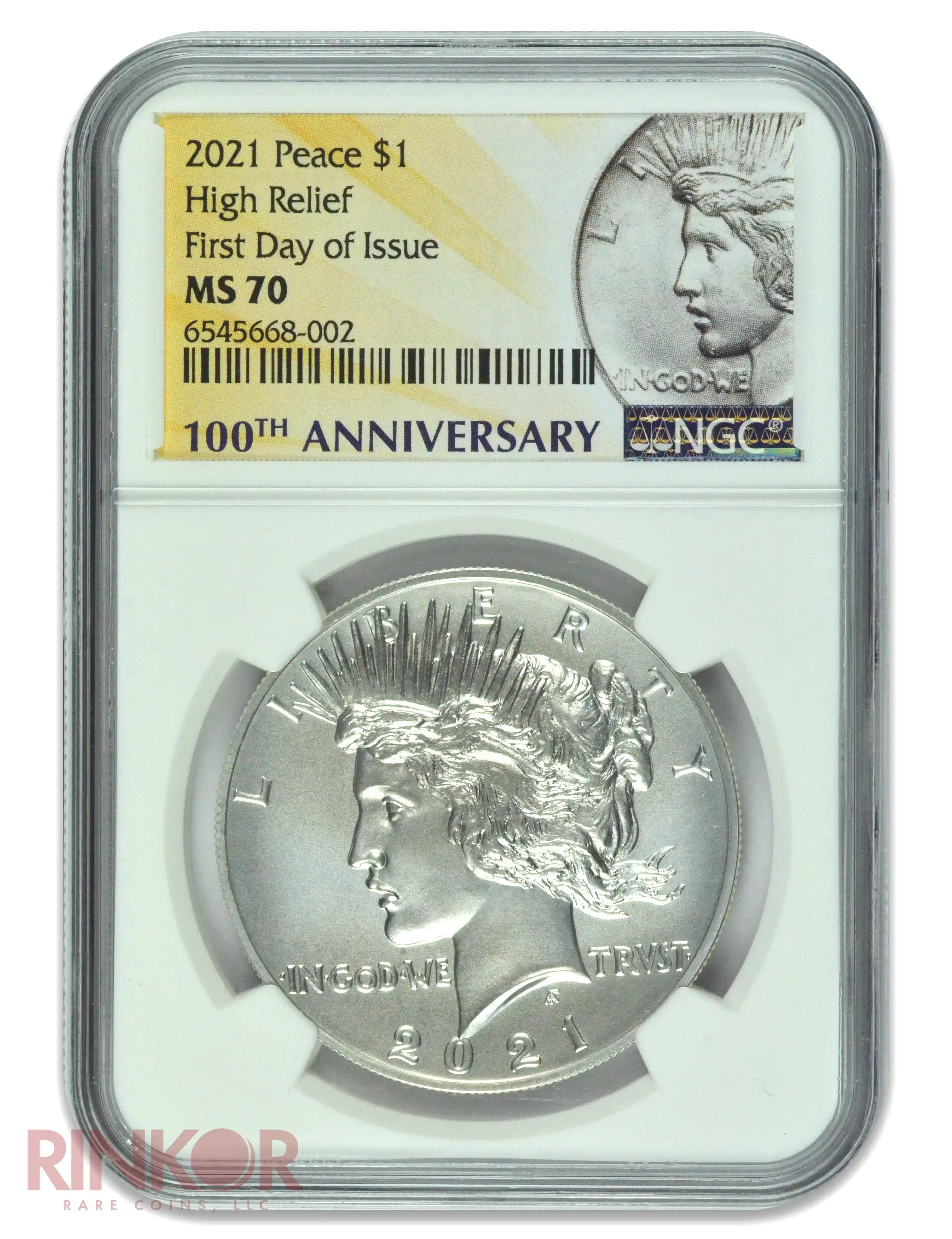 2021 Peace Dollar First Day of Issue NGC MS 70