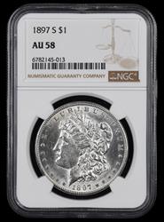 1897 S $1 NGC AU58 AU58