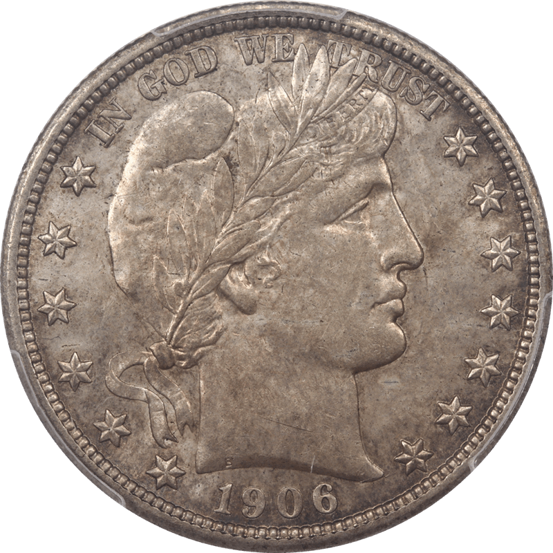1906-D Barber Half Dollar50c PCGS AU58  - Nice Original Tinted Coin