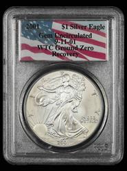 2001 American Silver Eagle $1 9-11-01 WTC Recovery PCGS  Gem Uncirculated