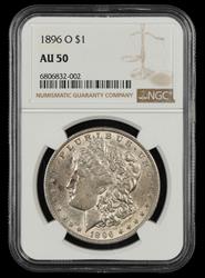 1896 O $1 NGC AU-50