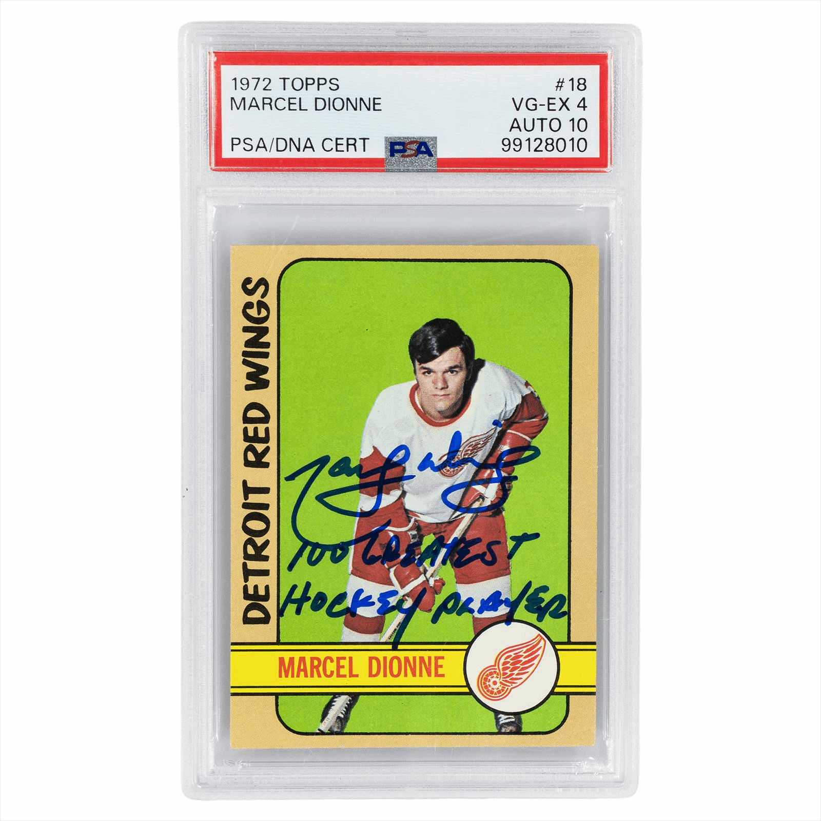 1972 Topps Marcel Dionne #18 PSA VG-EX 4 AUTO 10