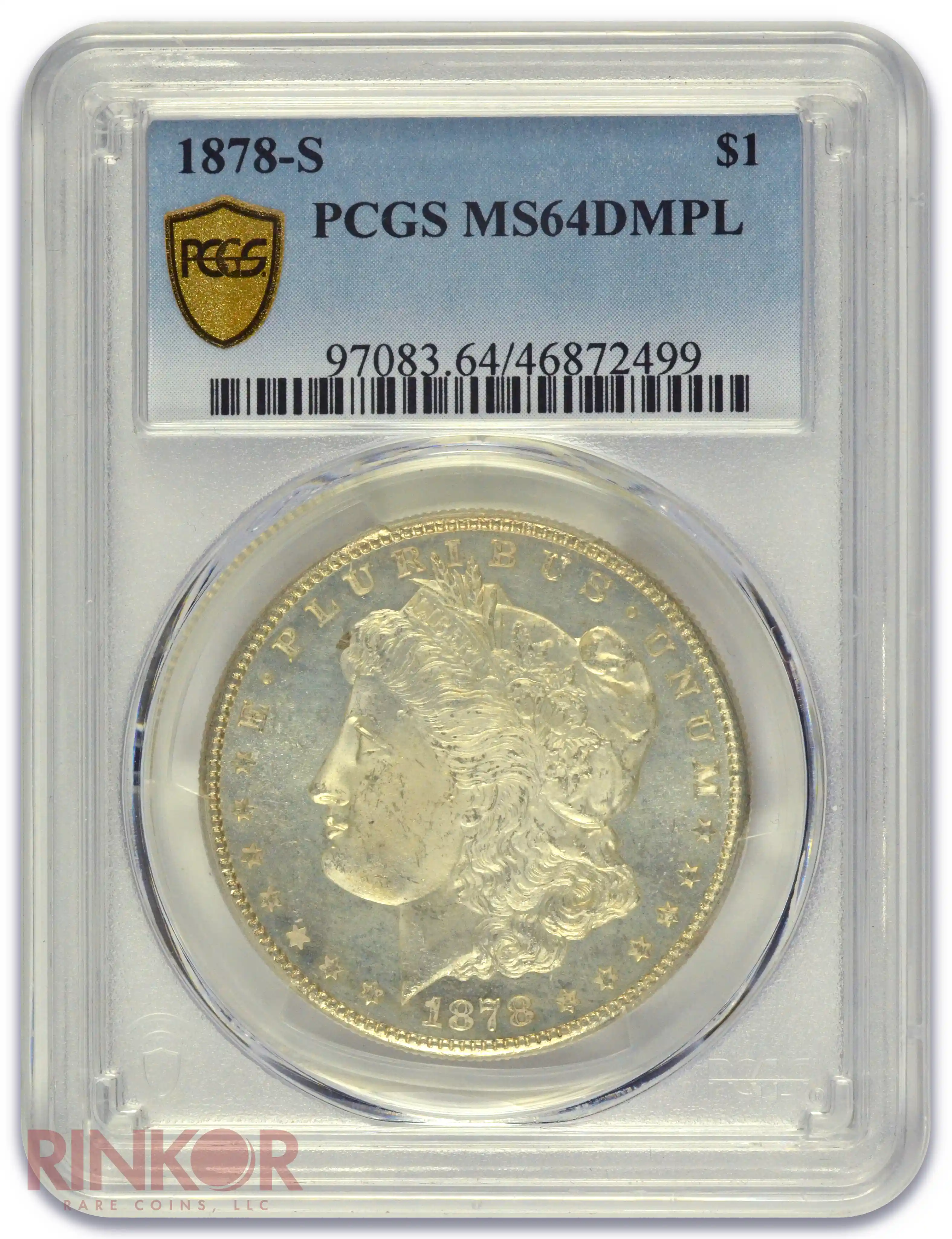 1878-S $1 Morgan Dollar PCGS MS 64 DMPL