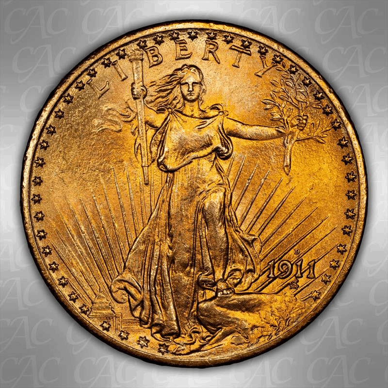 1911-D $20 CACG MS 65 