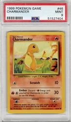 1999 Pokemon Game Charmander #46 PSA Mint 9 
