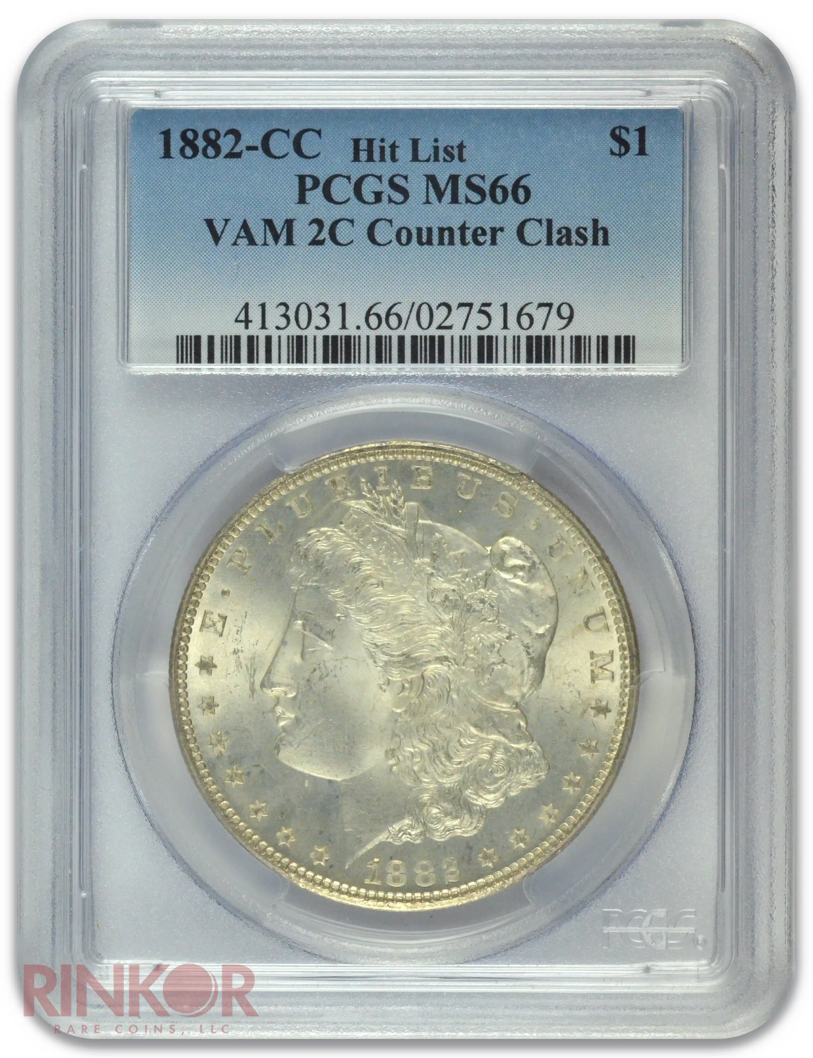 1882-CC $1 Morgan Dollar VAM 2C PCGS MS 66
